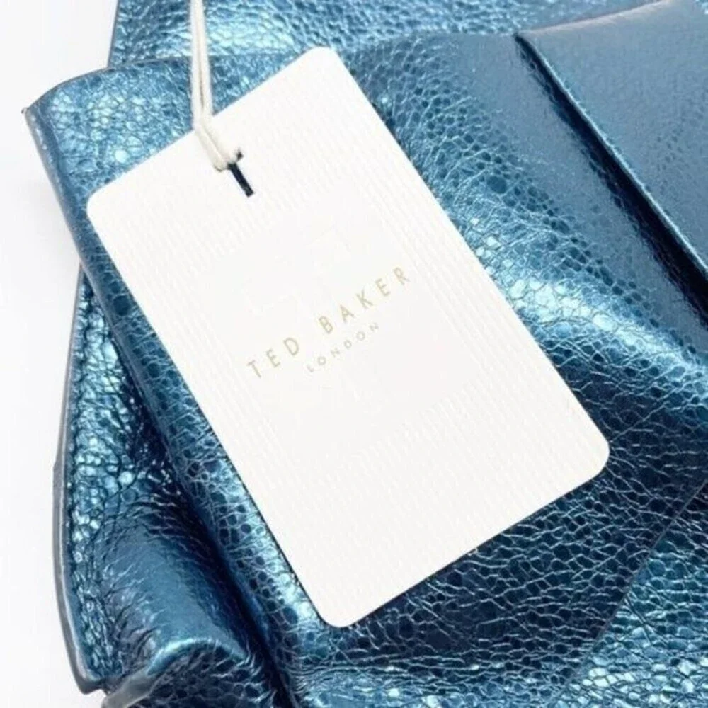 TED BAKER Aliysa Crackle Bow Leather Clutch